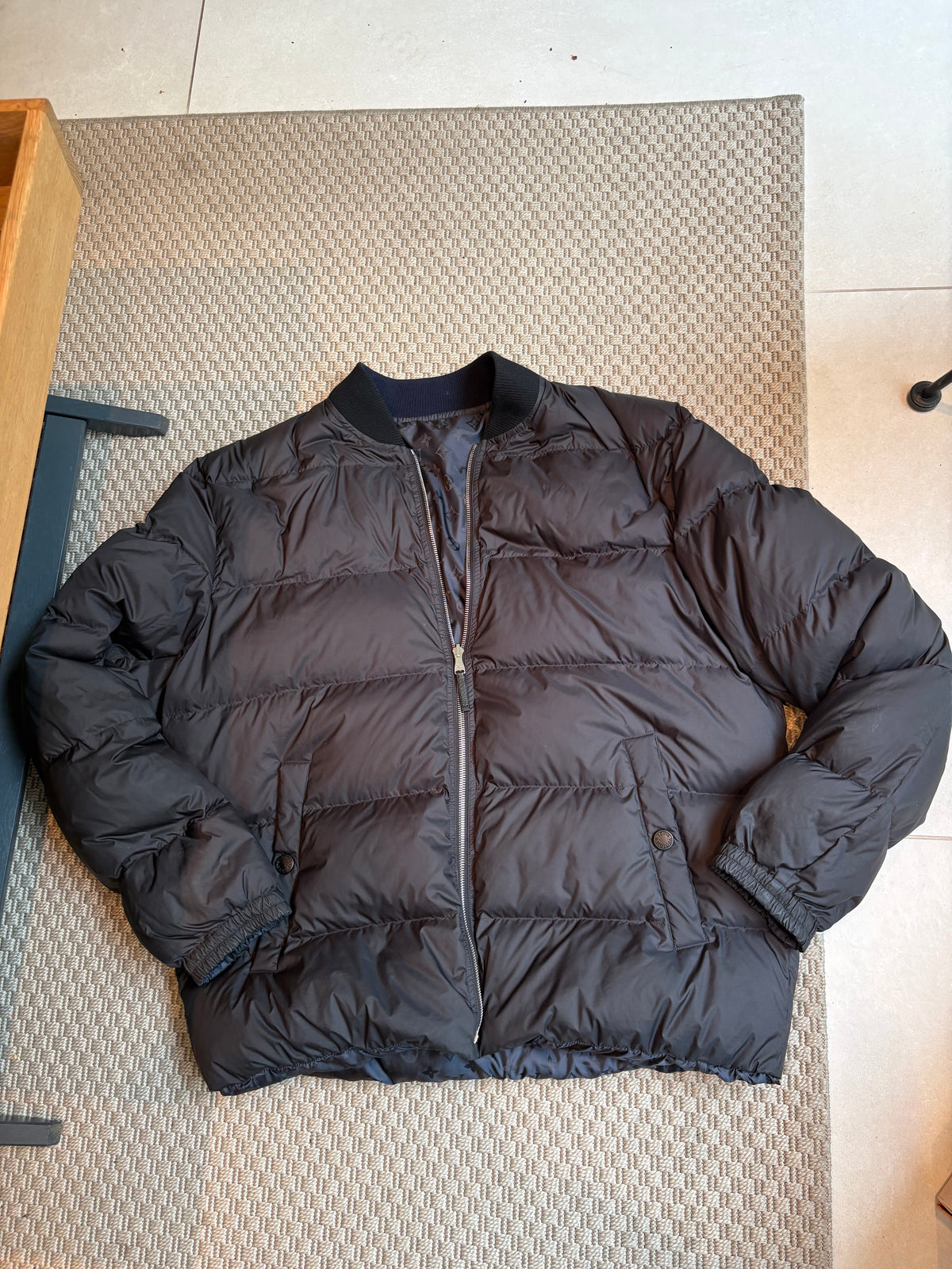 Louis Vuitton Navy Monogram Reversible Bomber Jacket – 54/XL