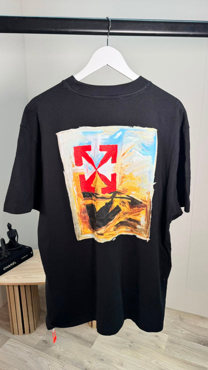 Off-White Black T-Shirt Red Arrow Back Print – Medium