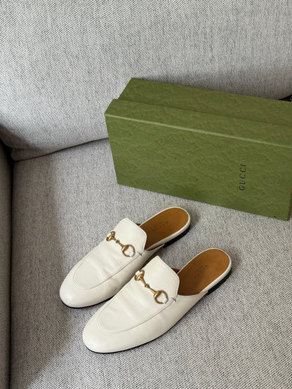 Gucci Cream Princetown Slider -UK 5.5