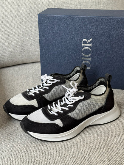Dior B25 Oblique Black Suede White Trainers - 42/UK8