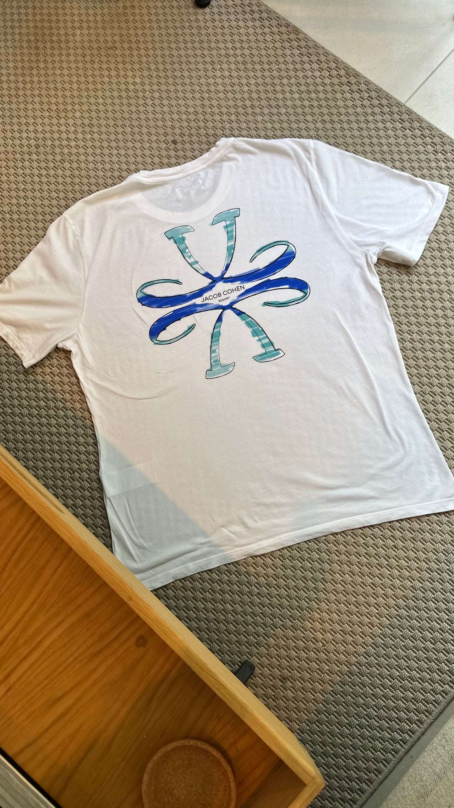 Jacob Cohën Men's white and blue logo T-shirt - XXL