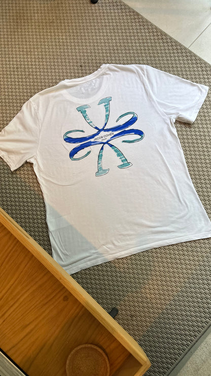 Jacob Cohën Men's white and blue logo T-shirt - XXL