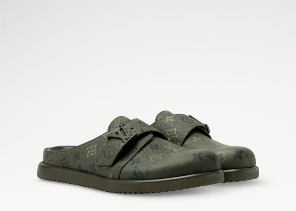 Louis Vuitton Khaki LV Monogram Slider Mules – Brand New UK 8