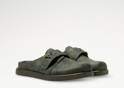 Louis Vuitton Khaki LV Monogram Slider Mules – Brand New UK 8
