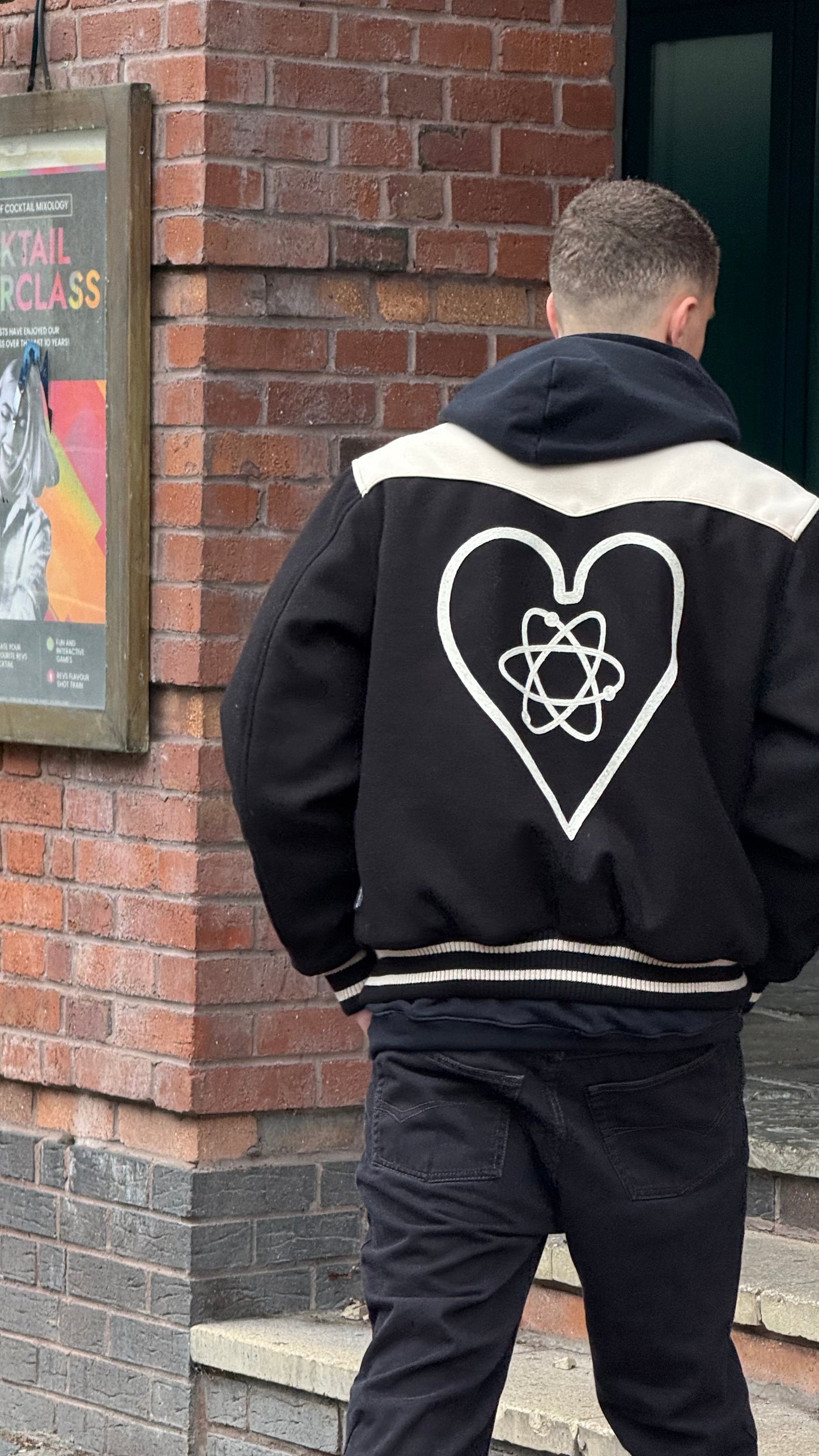 Billionaire Boys Club Black Off-White Western Heart Bomber Varsity Jacket - XL