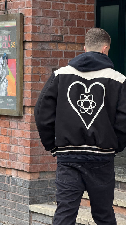 Billionaire Boys Club Black Off-White Western Heart Bomber Varsity Jacket - XL