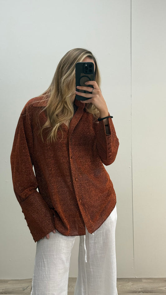 Oséree Bronze Glitter Lumier Shirt S-M