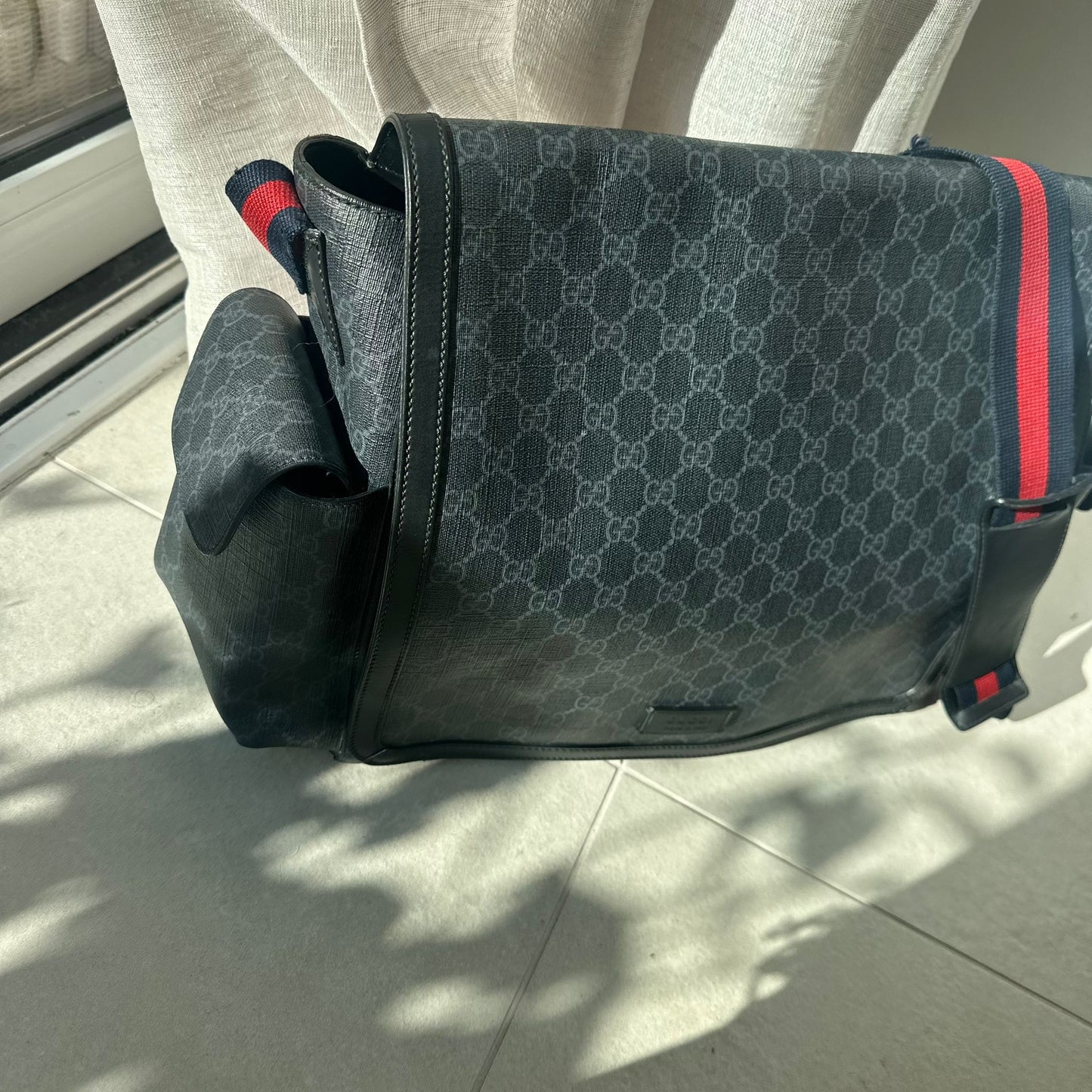 Gucci Navy Red GG Supreme Baby Changing Bag