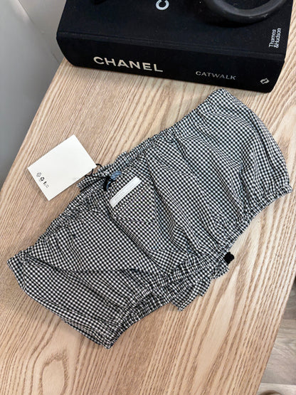 Prada Black & White Gingham Boob Tube - New In Tags 38/small