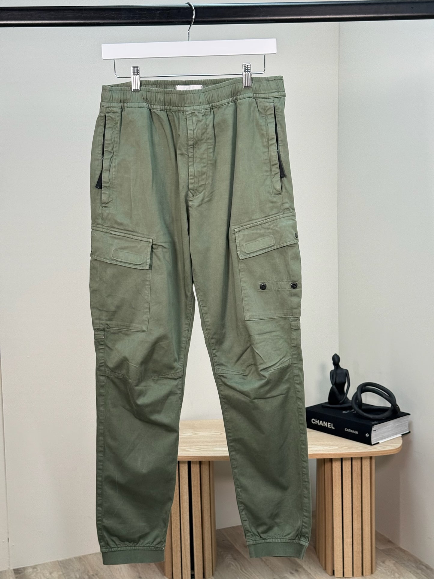 Stone Island Khaki Cargo Track Pants - 32 Waist