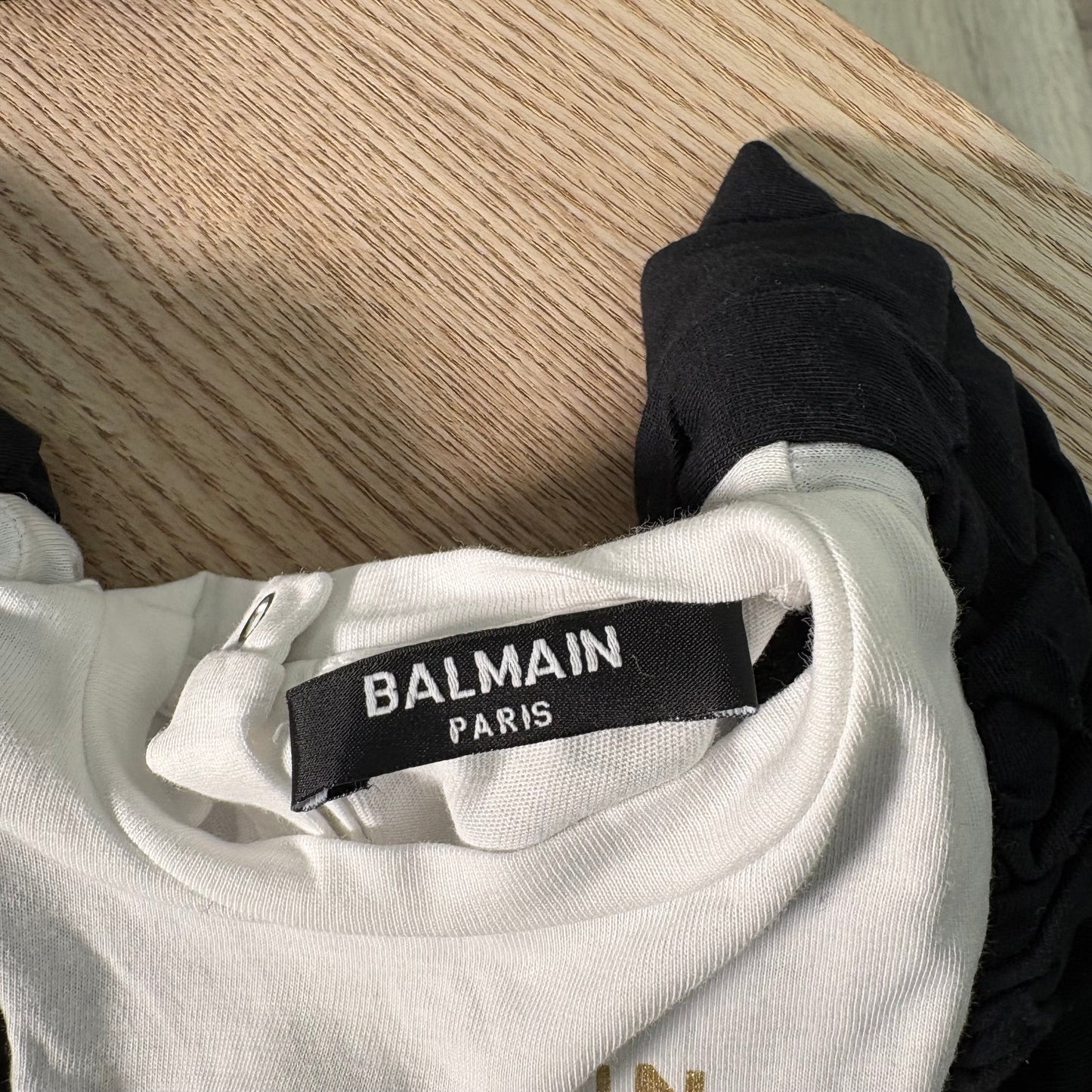 Kids Balmain Black & White Baby Grow – Age 3 Months