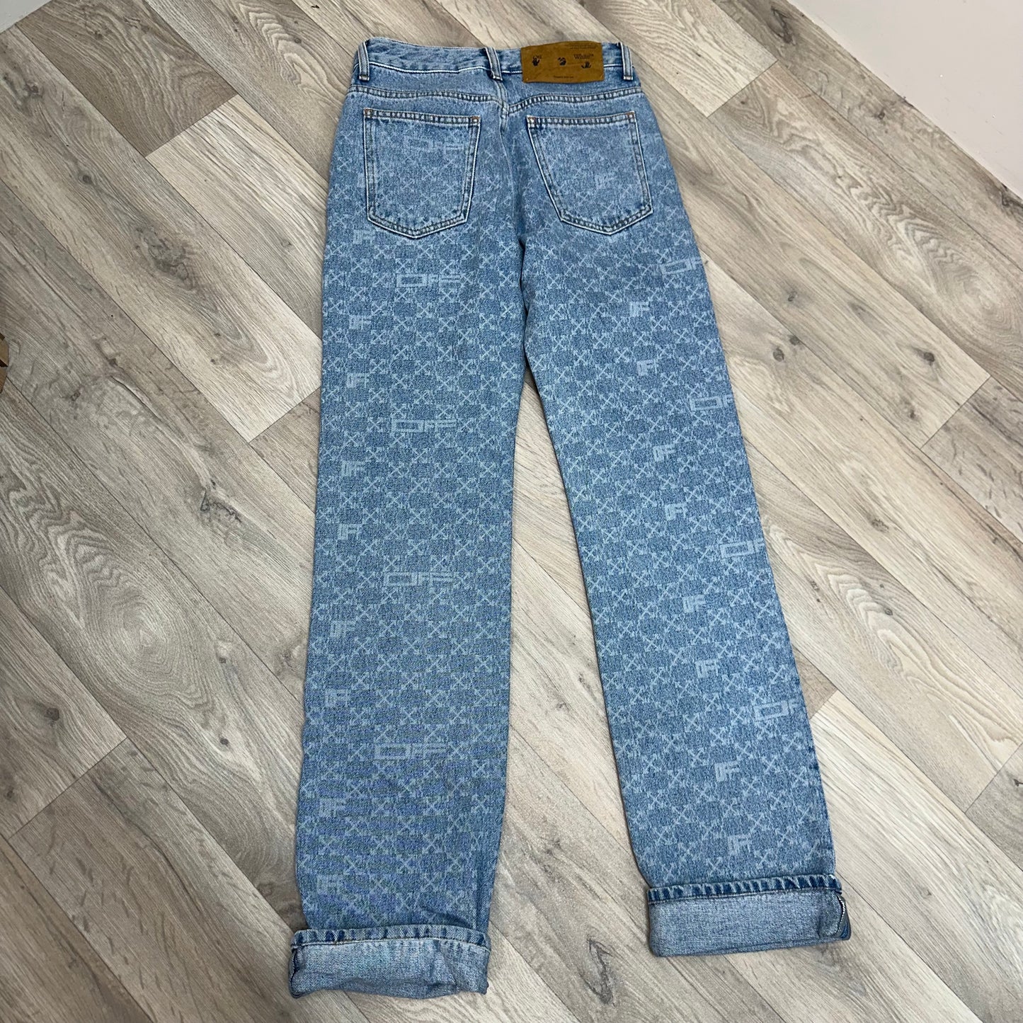 Off-White Denim Monogram Straight Jeans – W27