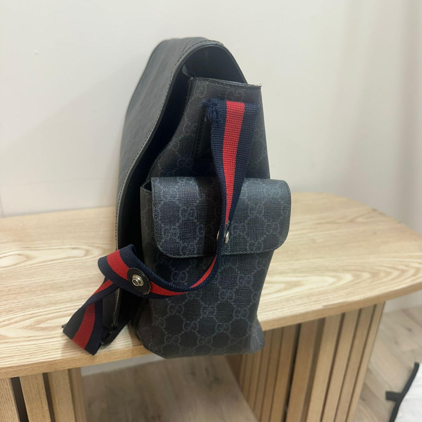 Gucci Navy Red GG Supreme Baby Changing Bag