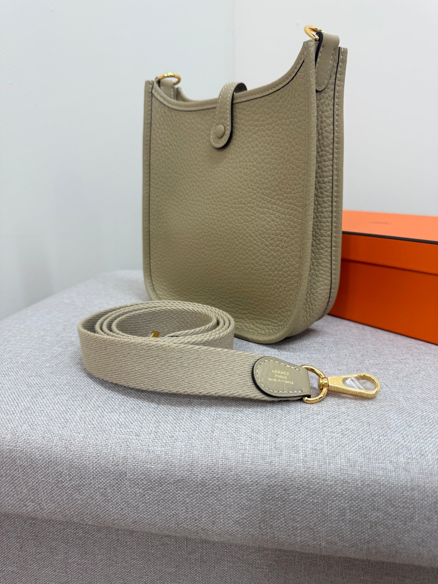 Hermès Mini Evelyne 16 Trench Gold Hardware, Brand New