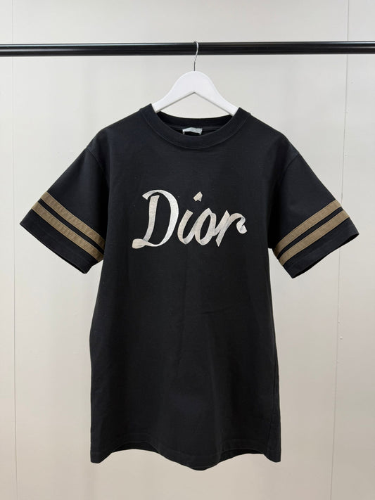 Dior Black Ribbon Logo T-Shirt-Small