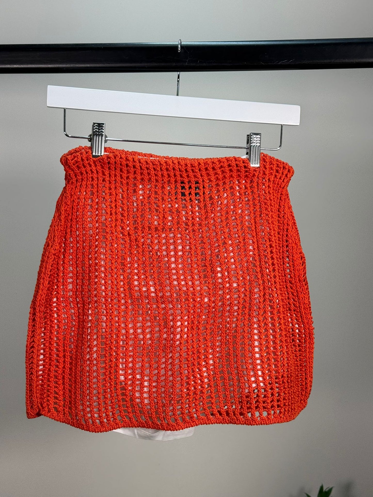Prada Coral And White Crochet Skirt - 40/M