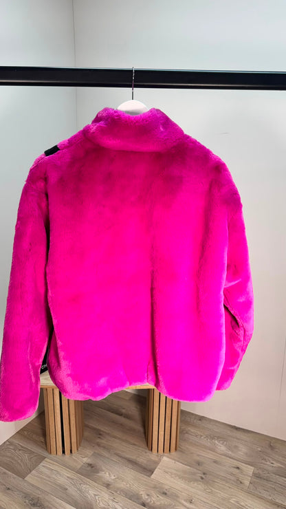 Nike Pink Zip Fur Jacket – Medium