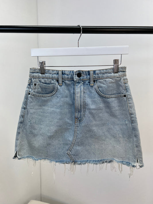 Alexander Wang Blue Denim Bite Skirt UK 8