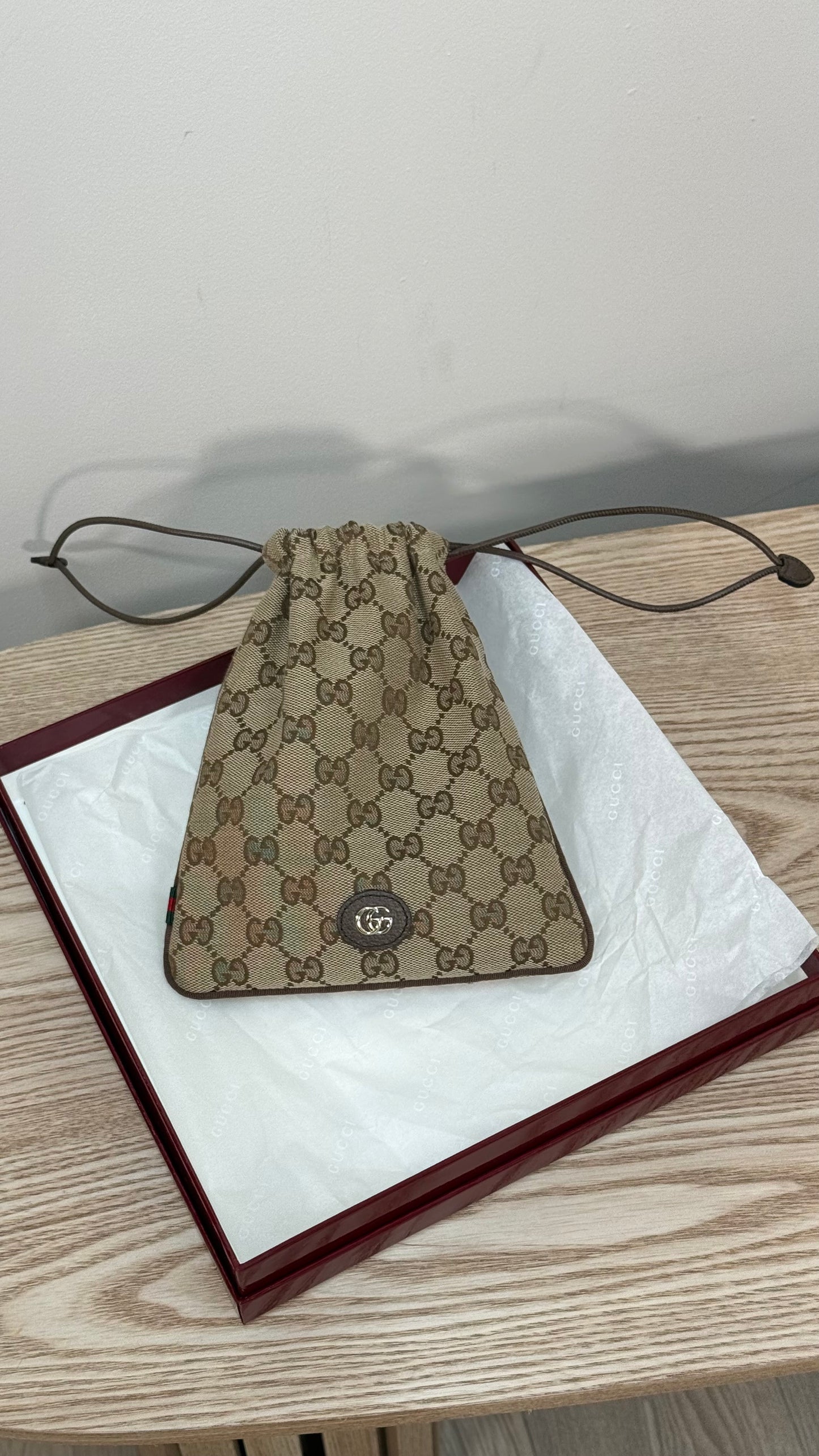 Gucci Beige & brown Minuet pouch charm