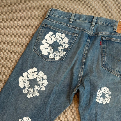 Denim Tears x Levi's Denim Wreath Print Straight Leg Jeans – New In Tags W38