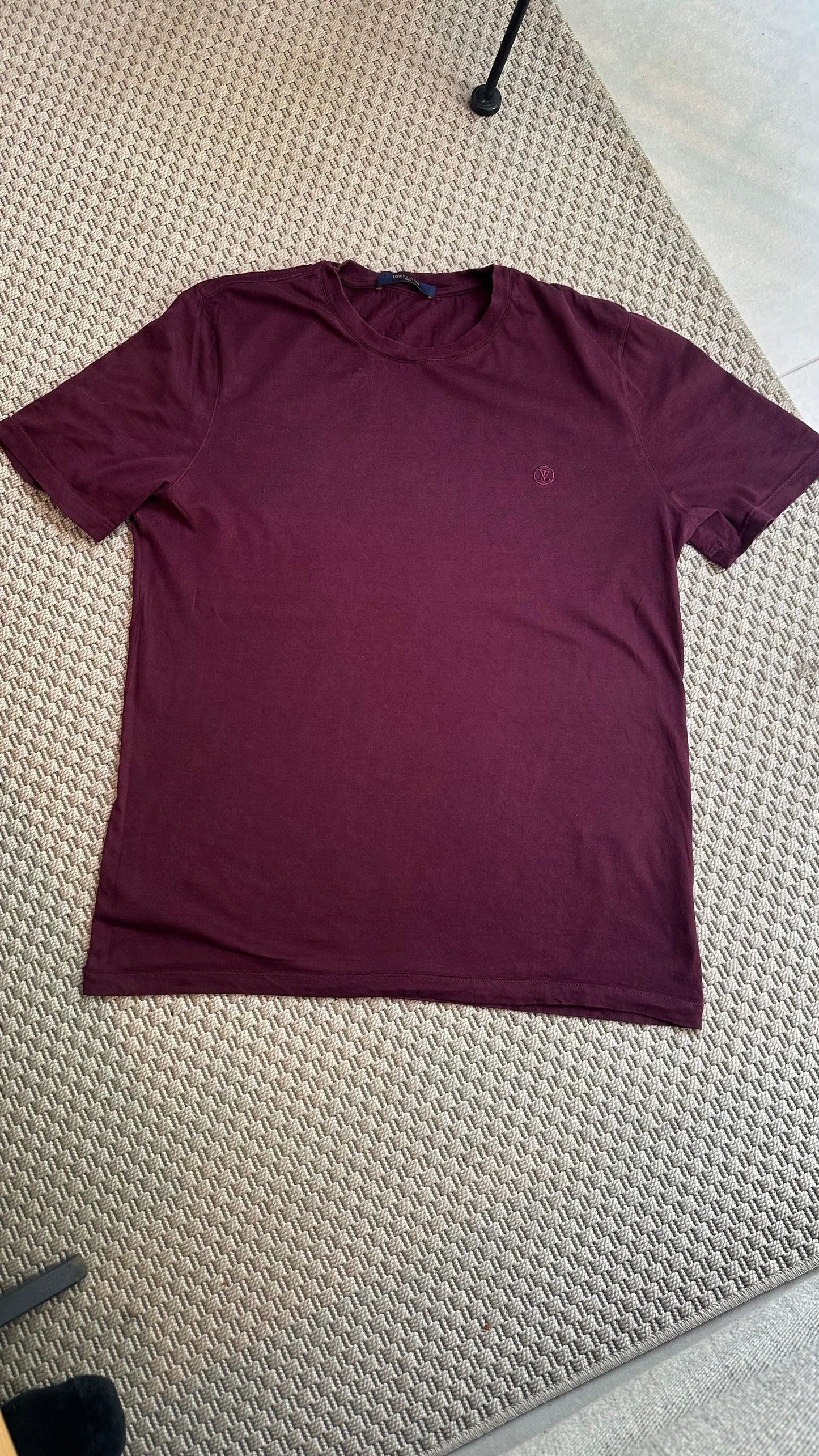 Louis Vuitton Burgundy Embossed LV Monogram T-Shirt, XXL