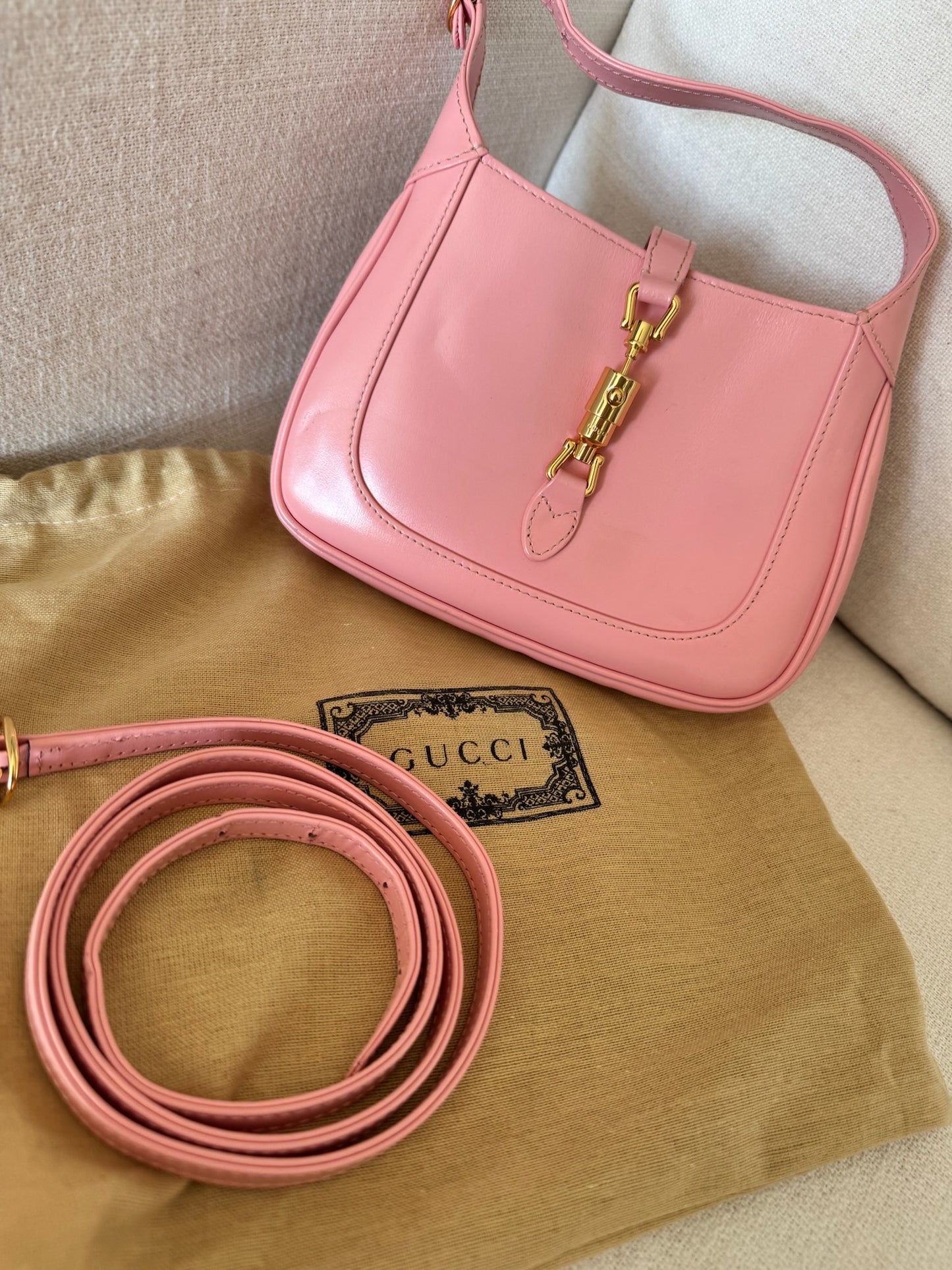 Gucci Jackie 1962 Pink Leather Handbag