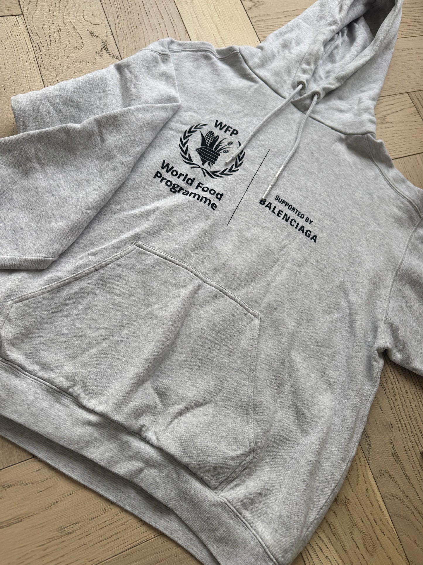 Balenciaga Grey WFP Political Hoodie – Medium