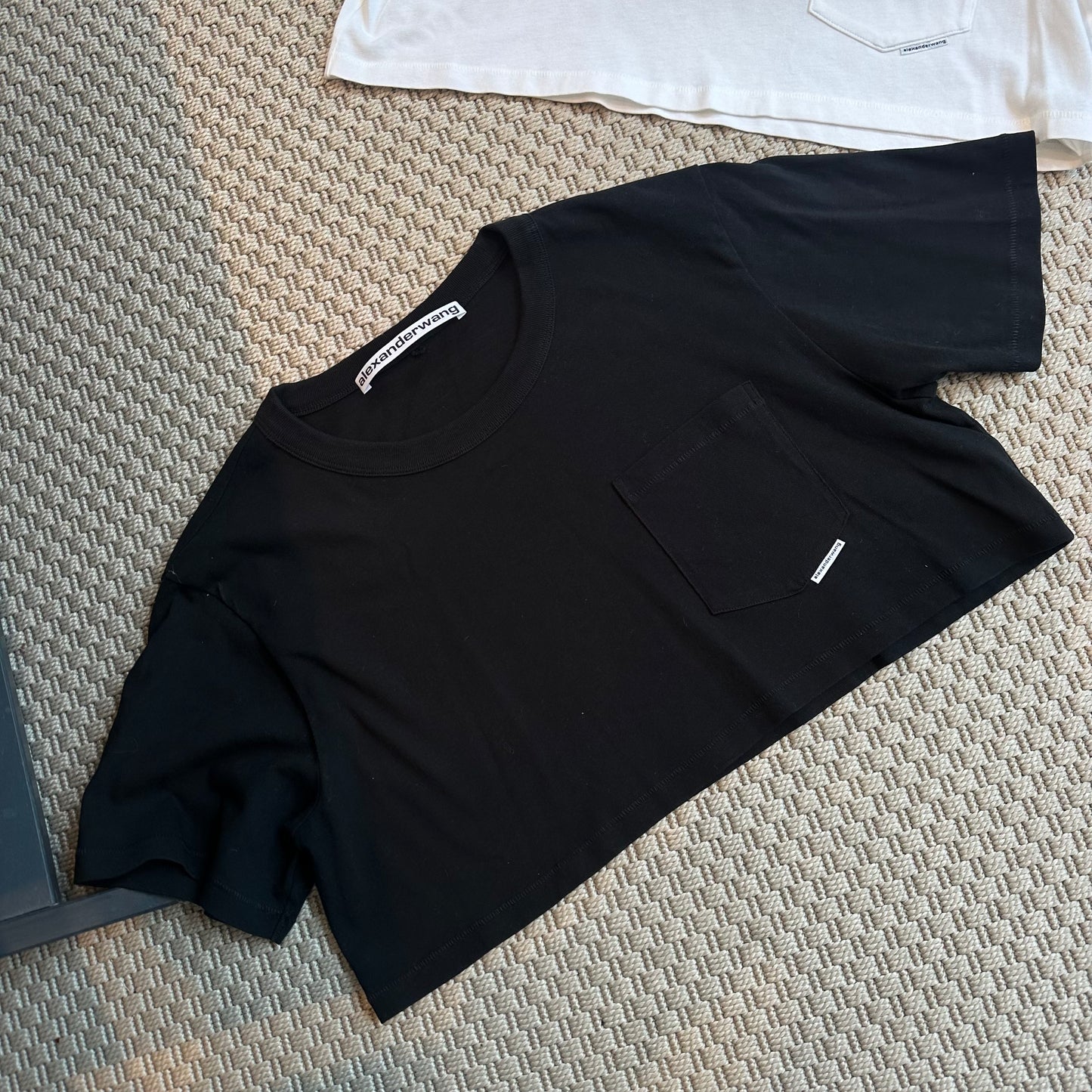 Alexander Wang Black Logo Crop Top - Medium