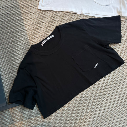 Alexander Wang Black Logo Crop Top - Medium