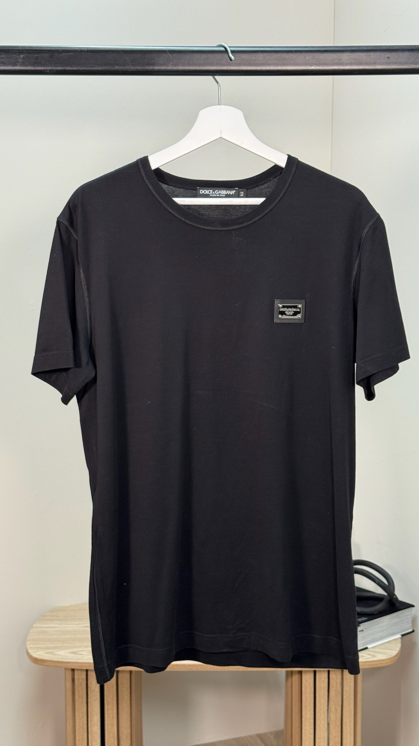 Dolce Gabbana Black Plaque T-shirt - 52/XL