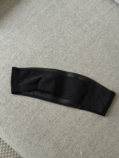 Prada Black Red Logo Bandeau Top - Medium