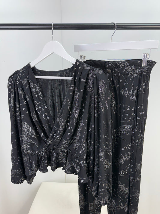 Isobel Marant Black & Silver Detail Trouser Co-Ord - UK 8