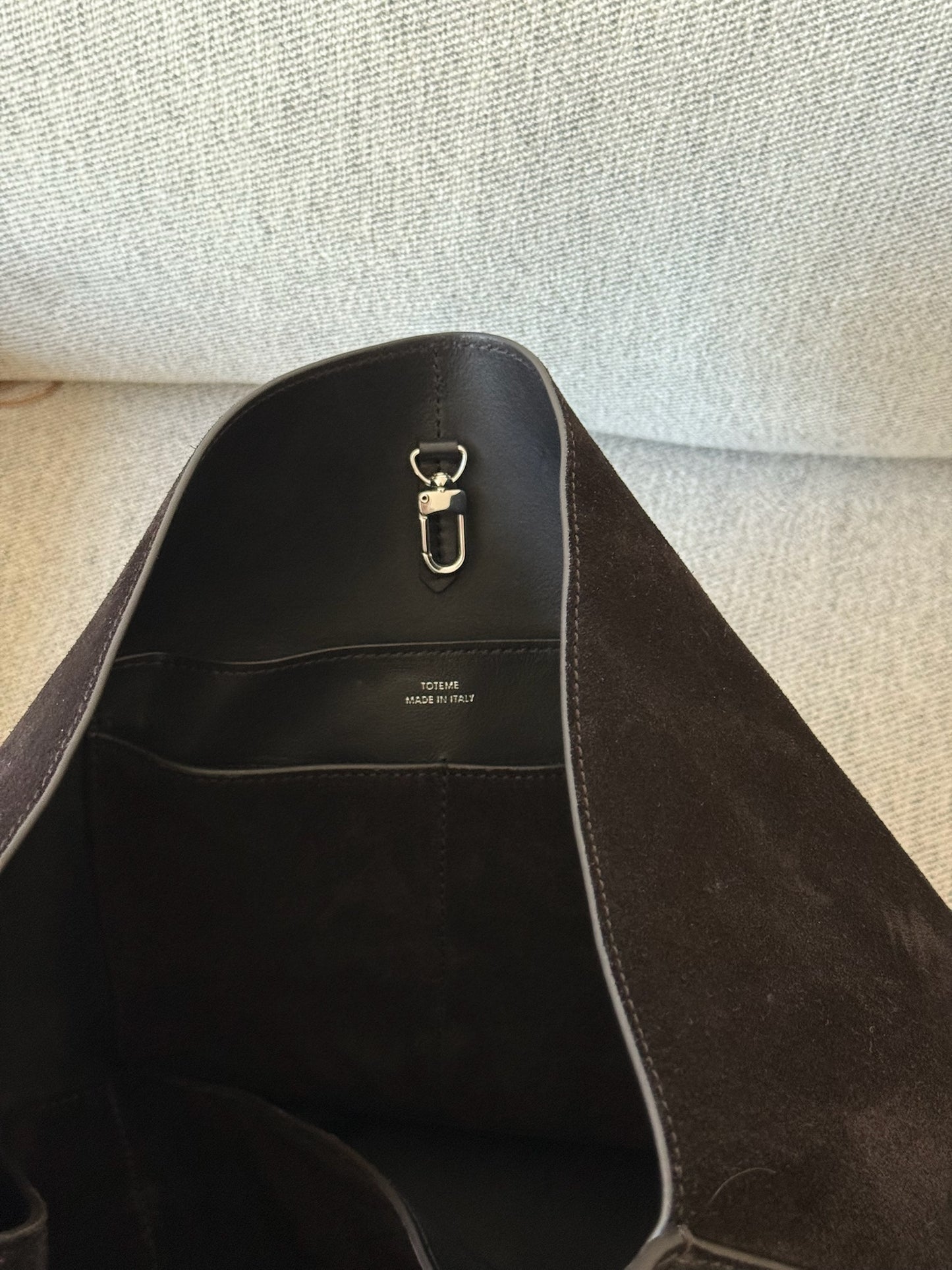 Toteme Large Tote Bag in Suede Espresso