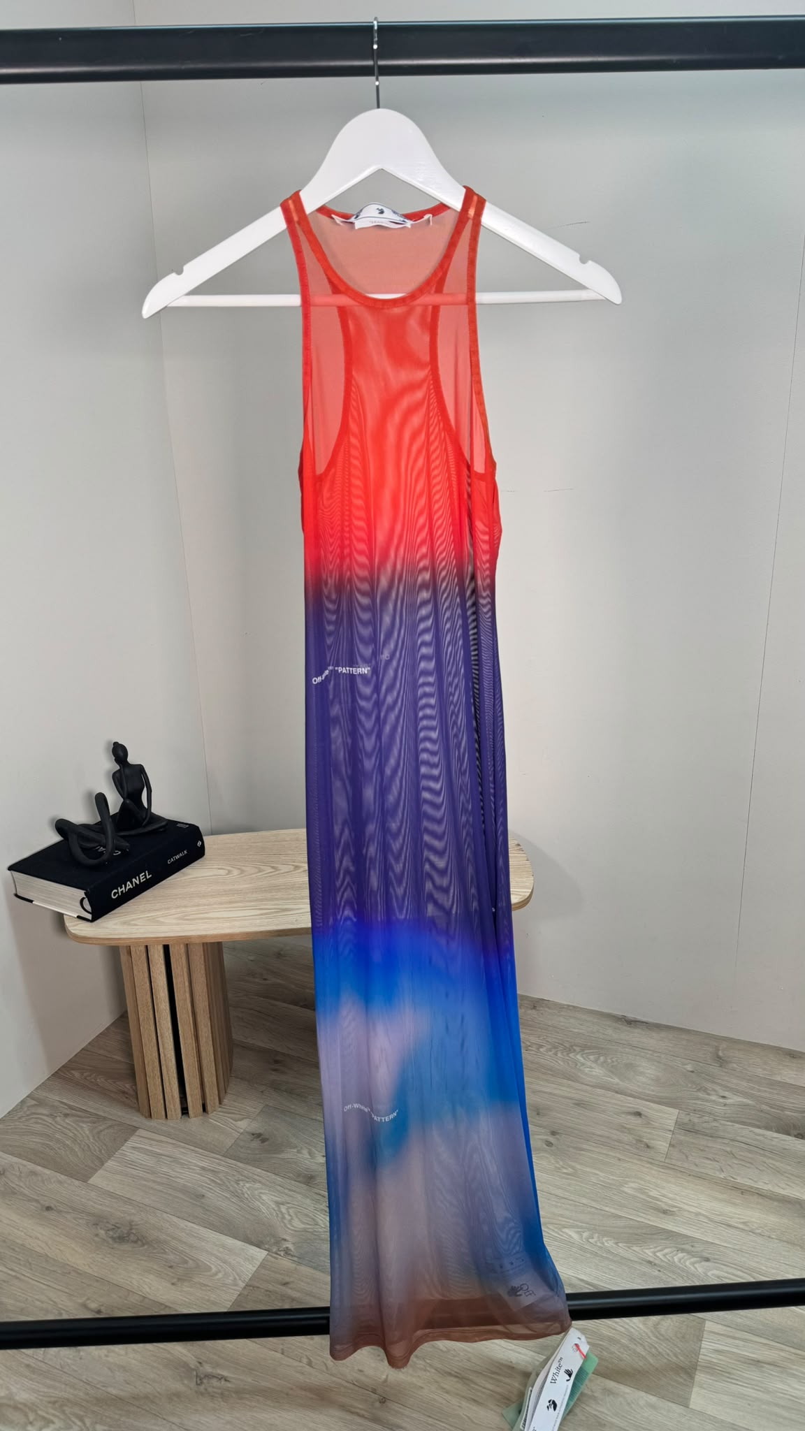 Off-White Off Blur Gradient Mesh Maxi Dress – New In Tags IT 40 / UK 8