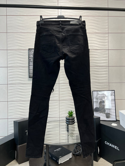 Amiri Black Bandana Distressed Jeans - 33