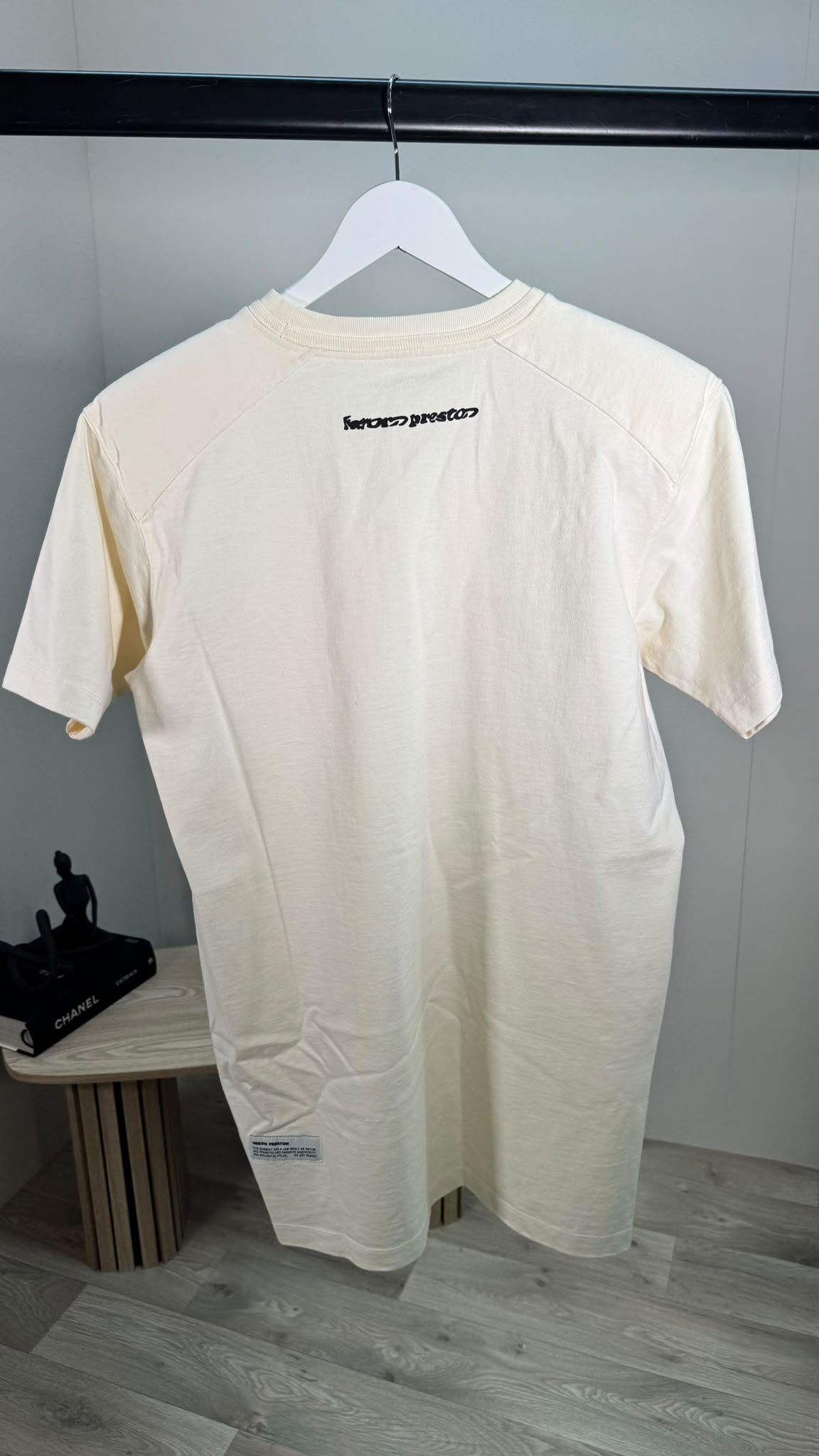 Heron Preston Cream Logo T-Shirt Dress – Small