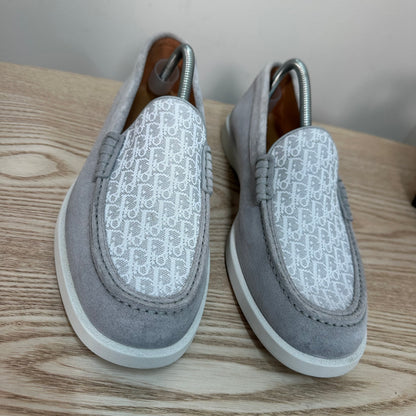 Dior Granville Light Grey Suede Oblique Loafer – UK 8