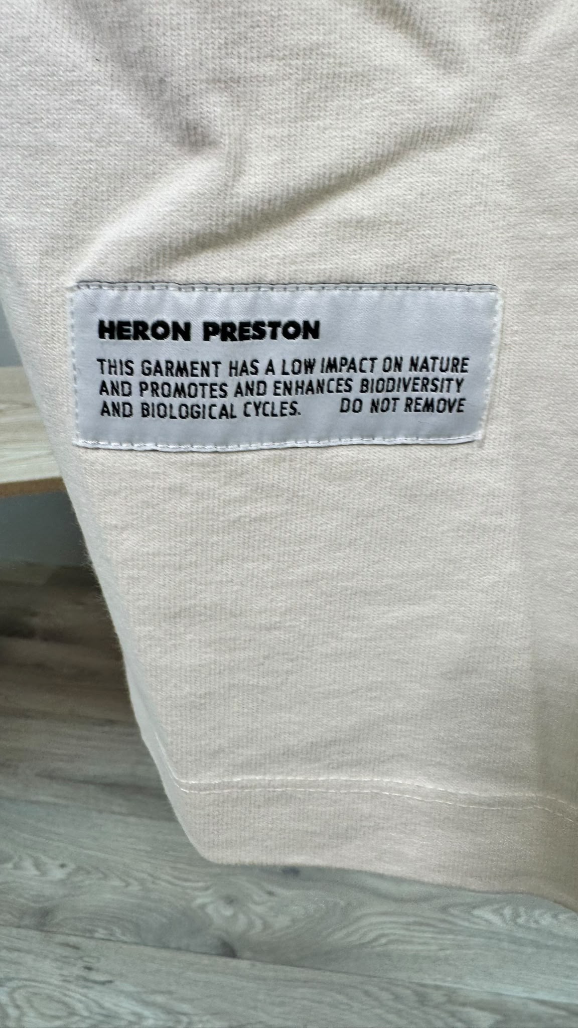 Heron Preston Cream Logo T-Shirt Dress – Small