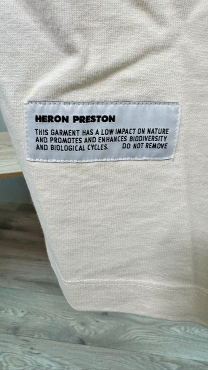 Heron Preston Cream Logo T-Shirt Dress – Small