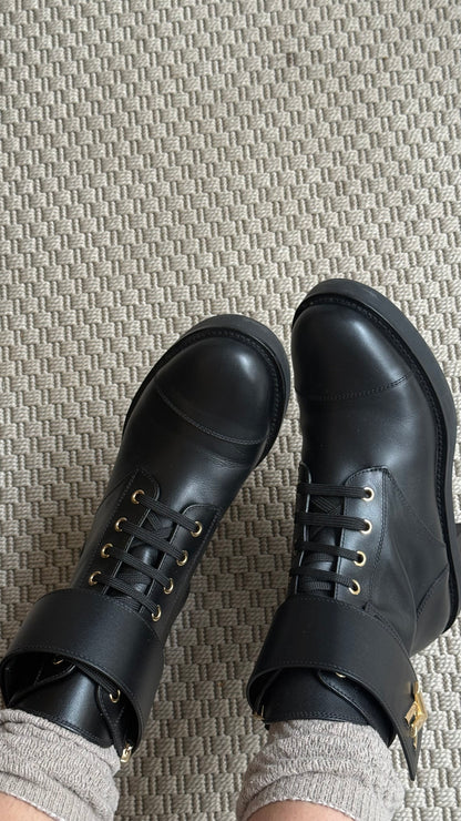Louis Vuitton Black Wonderland Flat Ranger Boot-UK5