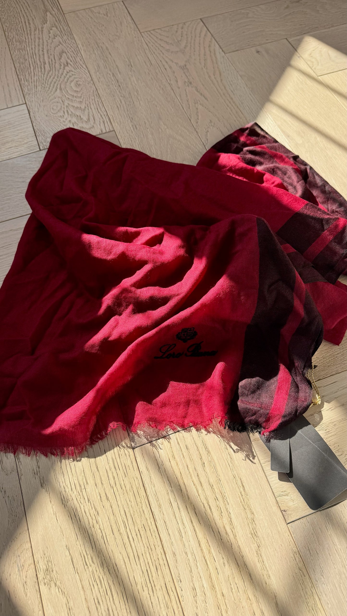 Loro Piana Pink Purple Cashmere/Silk Scarf New In Tags