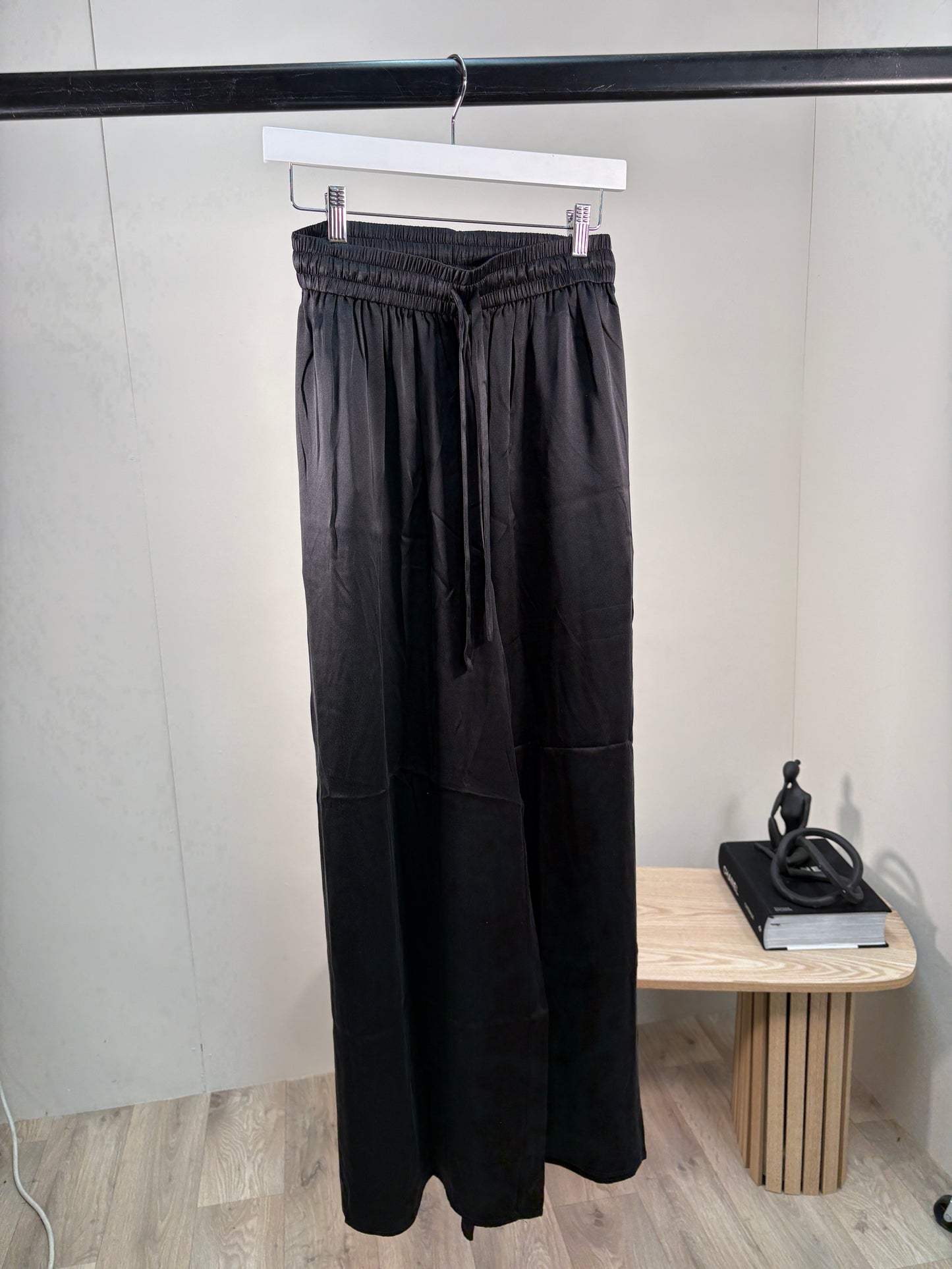 Zimmerman Black Silk Drawstring Wideleg Trousers - 0/small