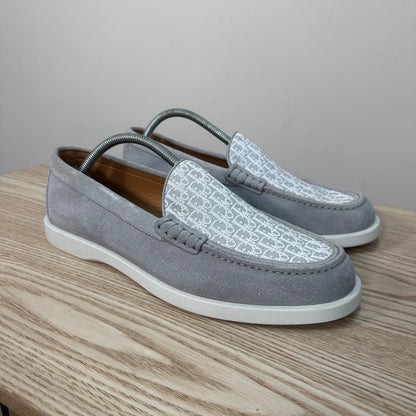Dior Granville Light Grey Suede Oblique Loafer – UK 8
