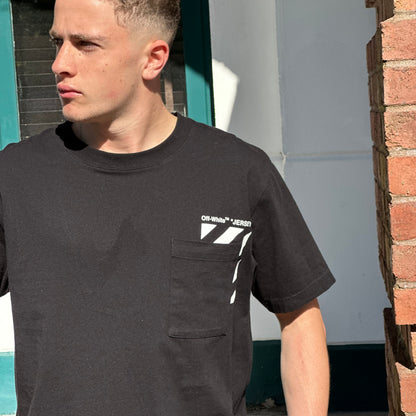 Off-White Black Diag Pocket T-shirt - Large