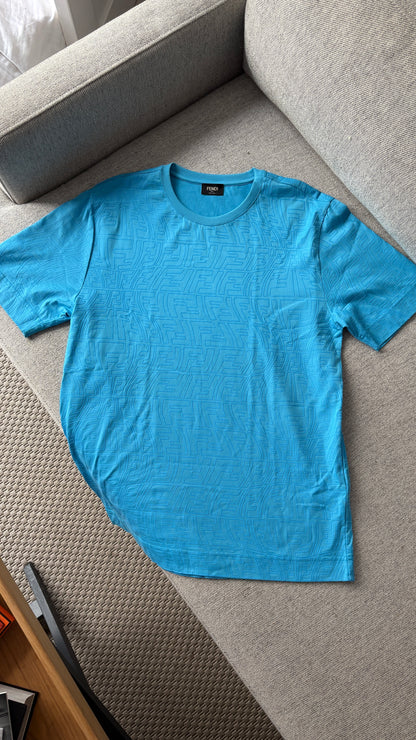 Fendi Blue FF Logo T-Shirt – UK Small