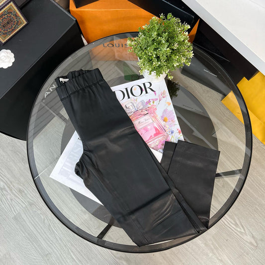 Nicole Farji Black Leatherette Leggings - UK 8/10
