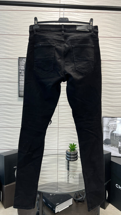 Amiri Black Bandana Distressed Jeans - 33