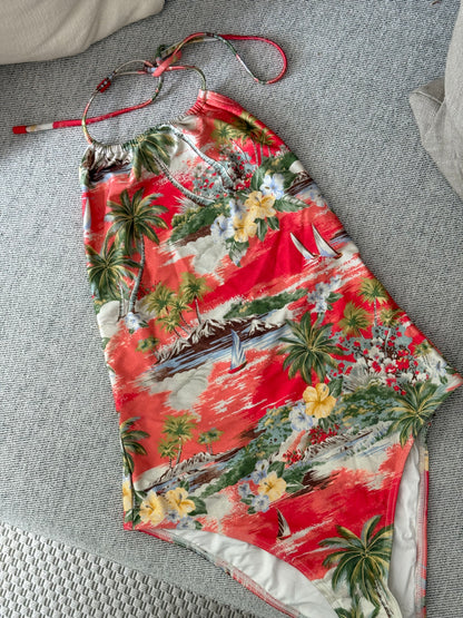 Zimmermann Orange Hawaii Swimsuit New In Tags Size 2/ UK 12