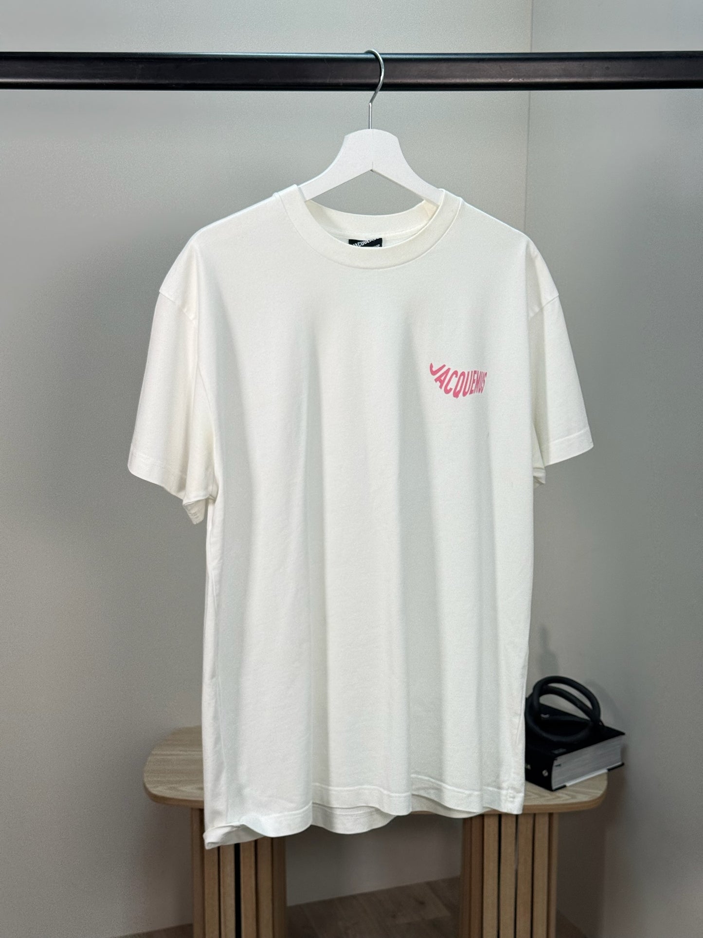 Jacquemus White Pink Le Vague Cotton T-Shirt - Large