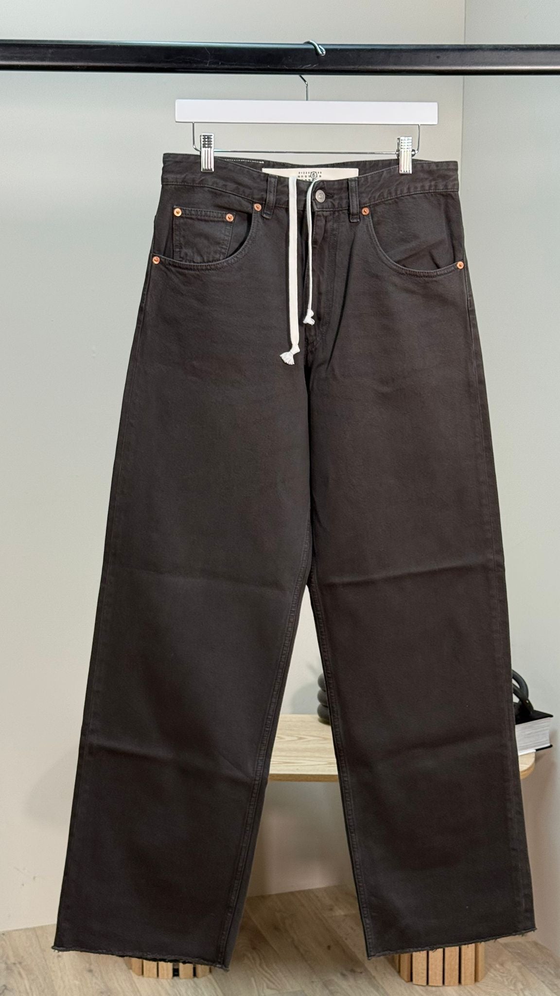 Maison Margiela Black Denim Wide Leg Jeans - 26